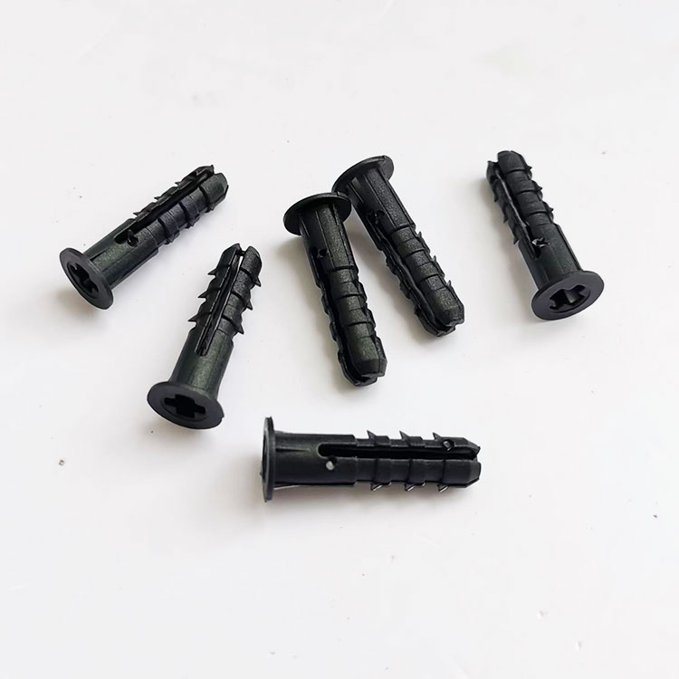067C膨胀塞25mm长黑色塑料胶塞 带钩螺栓胶塞