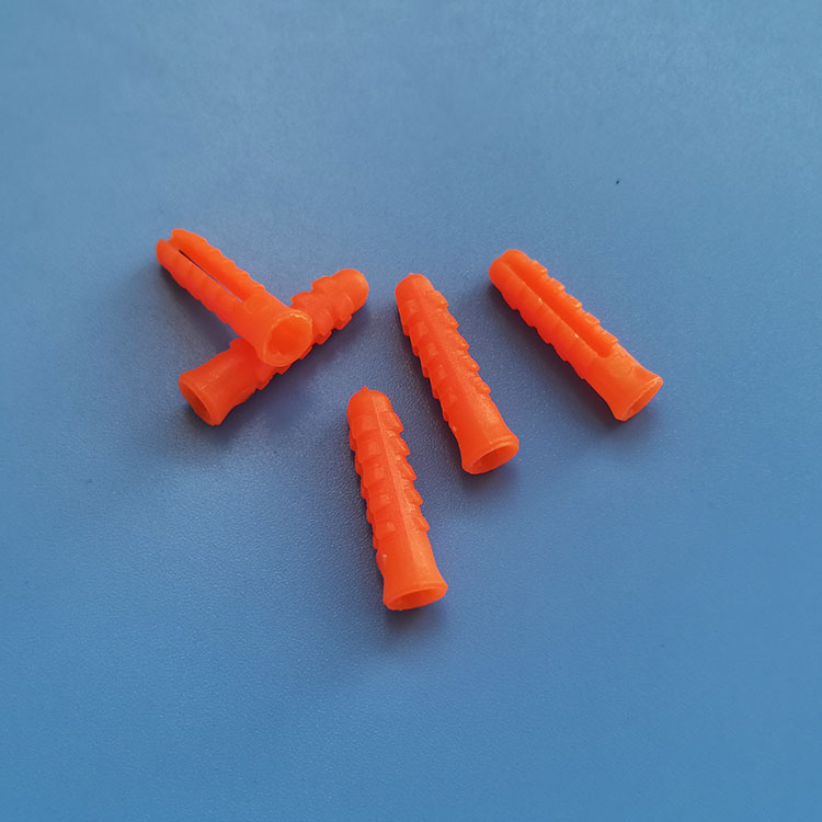 6*25mm长橙红色壁虎墙塞适配M4螺丝膨胀塞