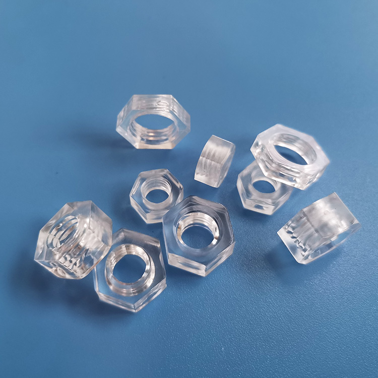 PC亚克力透明六角螺母塑胶六角螺帽M3-M10透明螺母