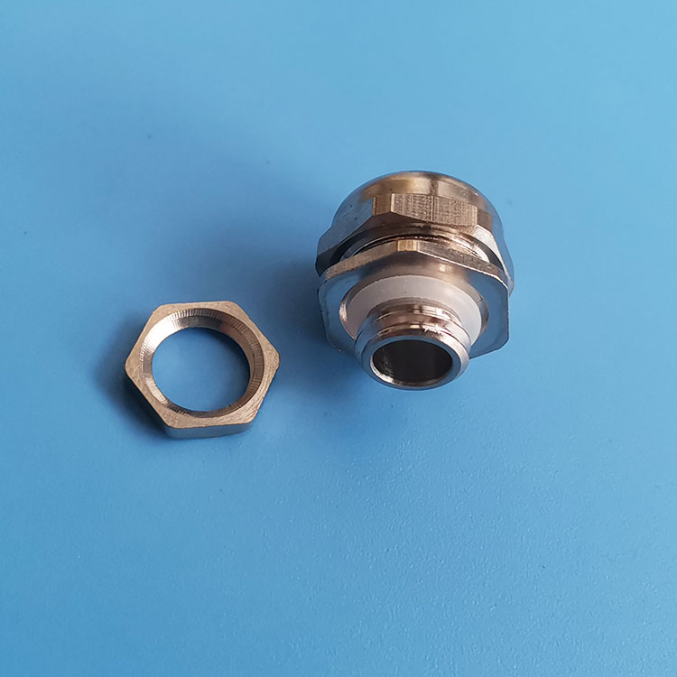 黄铜镀镍葛兰头公制M10矮款金属电缆防水接头适用3-6.5mm线