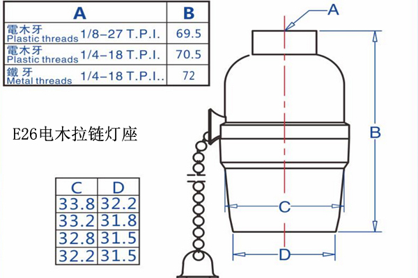 E26电木拉链灯座