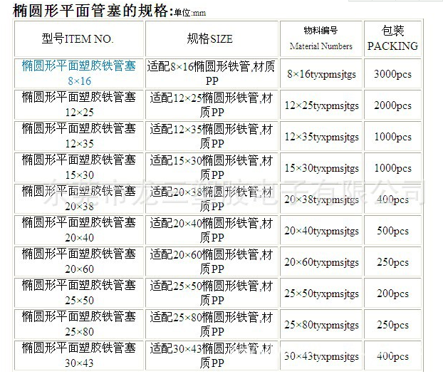 塑料内塞